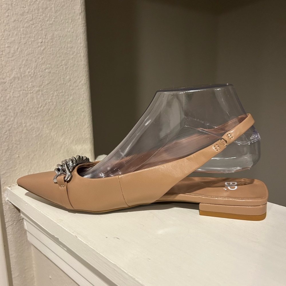 BP. Camille Pointed Toe Slingback Flat, Tan Mocha, Sandal Women’s 8 - Picture 3 of 10